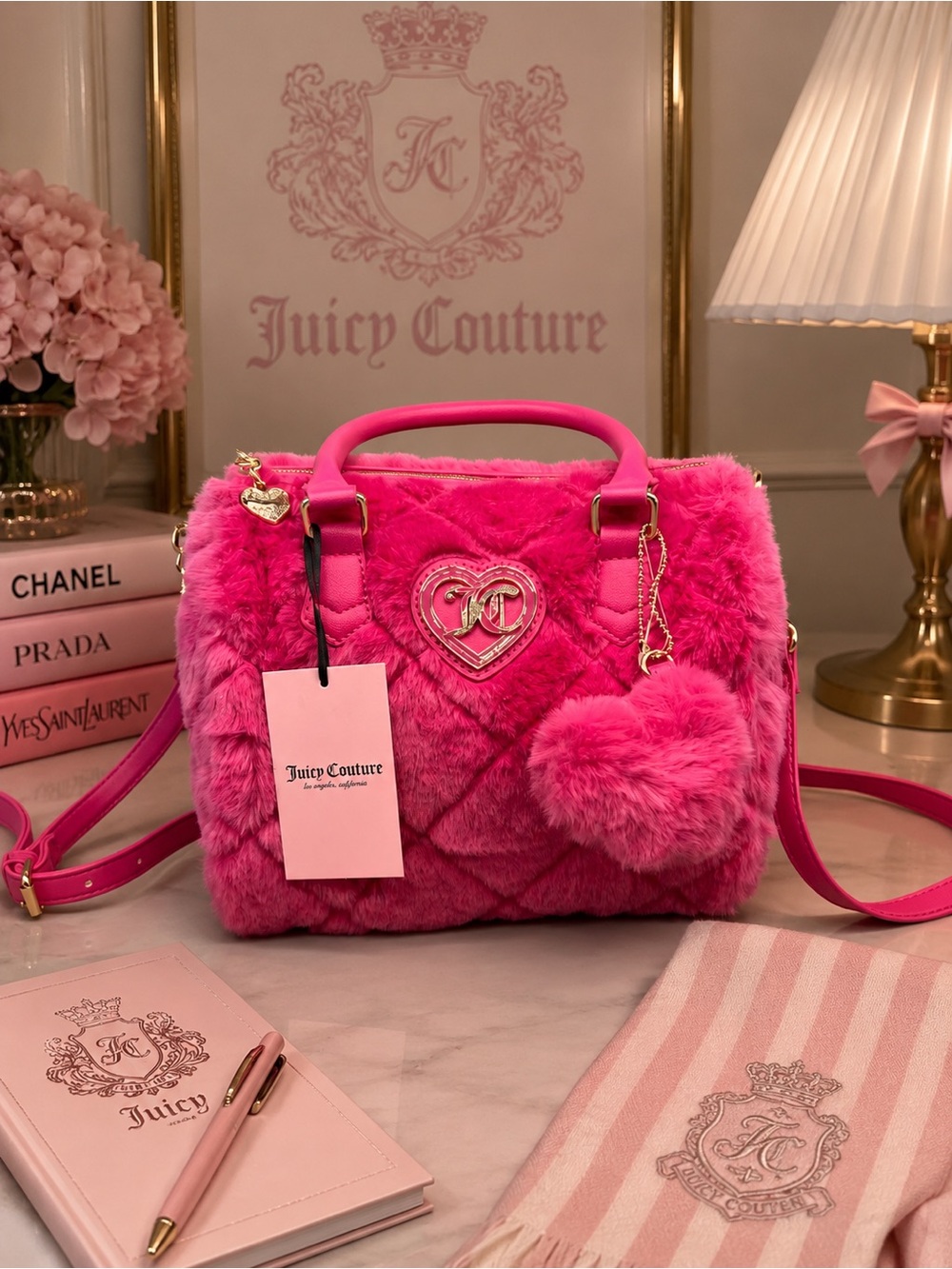 Juicy couture let’s get cozy satchel purse